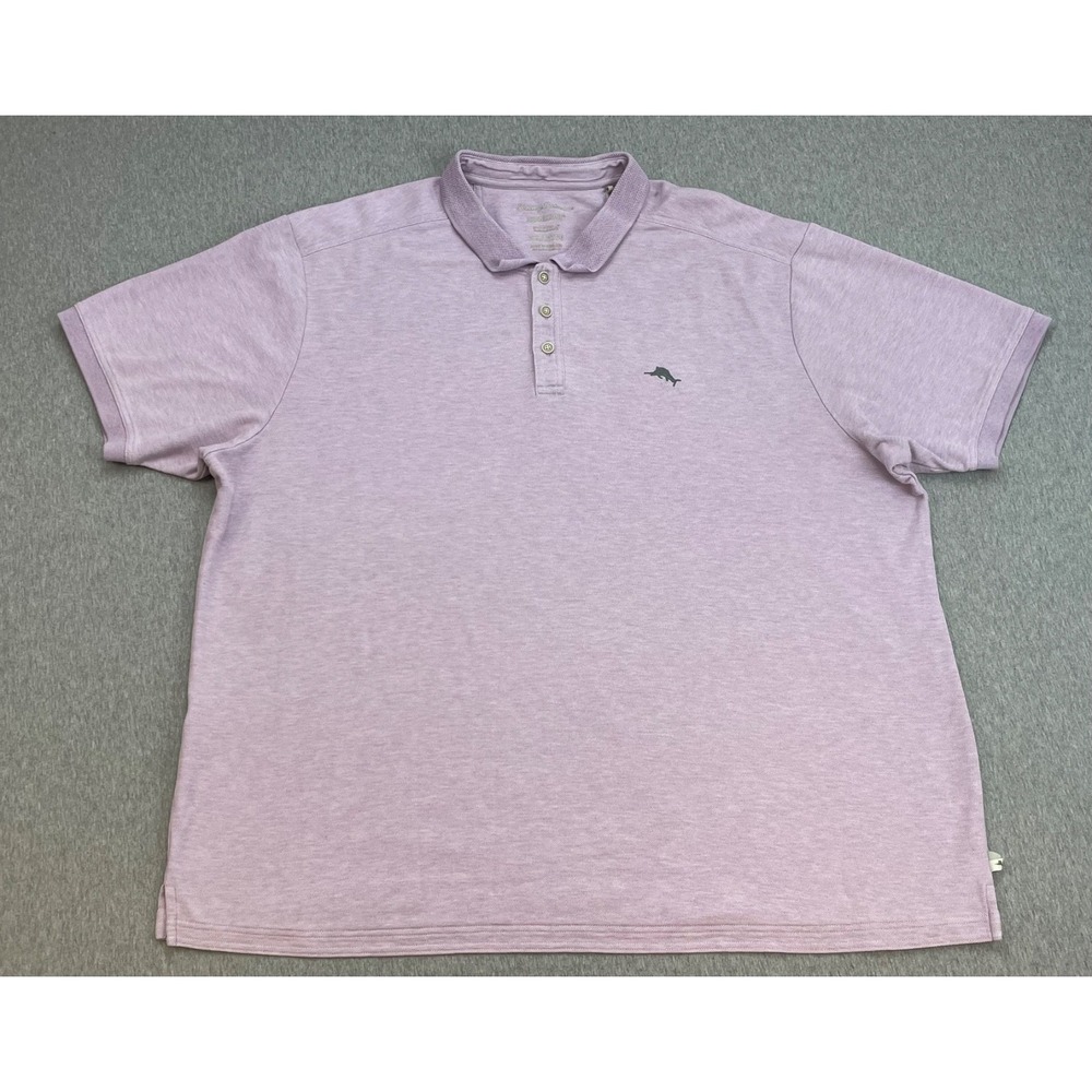 Tommy Bahama Polo Mens 2XLB Purple Cotton Blend Short Sleeve Logo